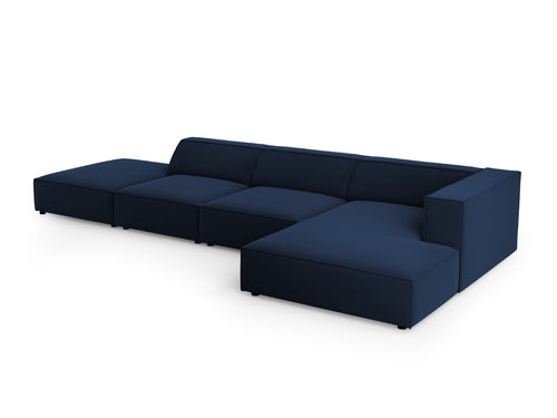 Cosmopolitan Design rechter hoekbank Arendal 5-zits, flueel, koningsblauw - 166x341x70cm