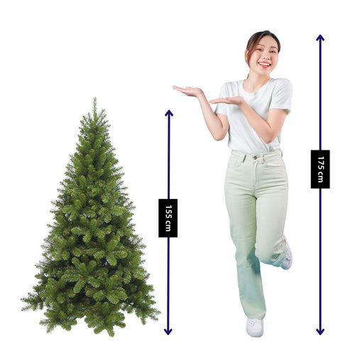 Triumph Tree Tuscan Kunstkerstboom - Kerstversiering voor Binnen met Natuurlijke Vorm - Kunstboom met Kleurgecodeerde Insteekconstructie - H155 x Ø99