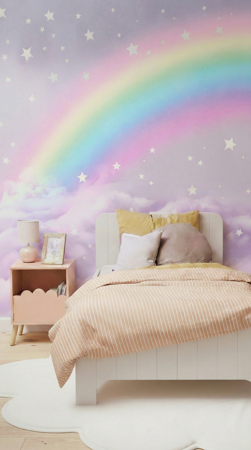 Sanders & Sanders fotobehang regenboog lichtpaars - 400 x 279 cm - 950042