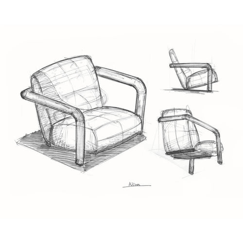 Tikamoon Lage fauteuil in massief mindihout en ecru stof - Beige