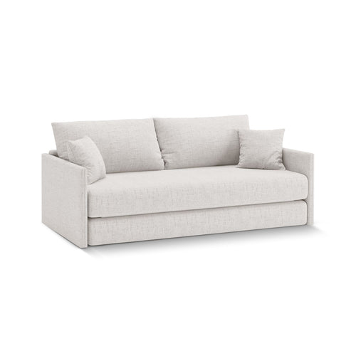 Cosmopolitan Design - Converteerbare bank Shannon 3-zits, structurele stof lichtbeige - 94x209x87cm
