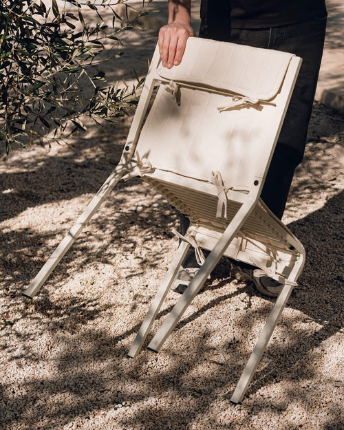 noo.ma Oto Chair - lichte stalen buitenstoel Piazza Beige