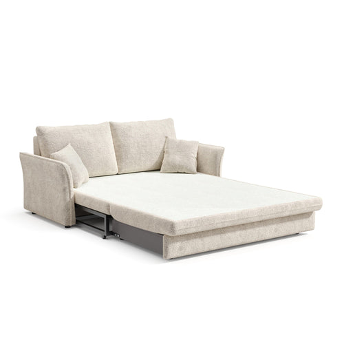 Premium Interiors - Slaapbank CHERY - getextureerd fluweel crème 176.5cm