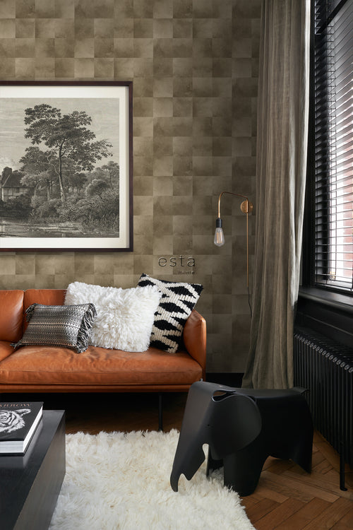 ESTAhome behang dierenhuid donker beige - 53 cm x 10.05 m - 139182