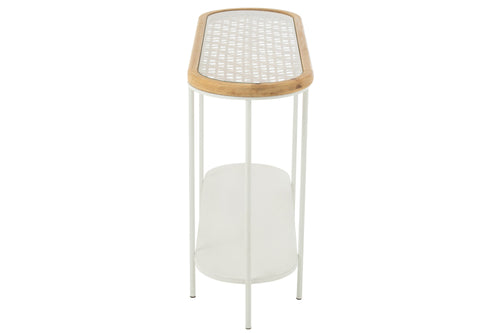 J-Line console Mati - sparhout/metaal - naturel/wit