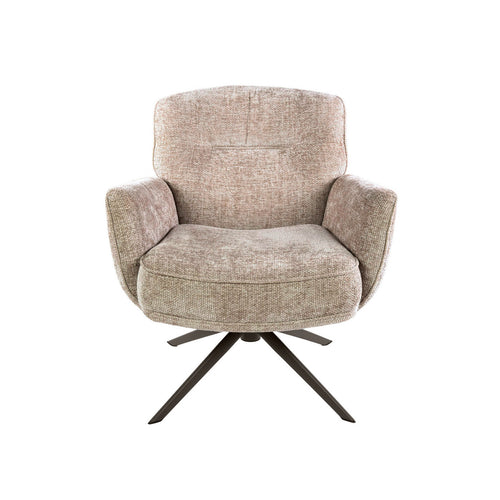 Giga Meubel Fauteuil Forza Hoven Zand/Bruin – Draaibaar – Polyester – 75x79x83 cm