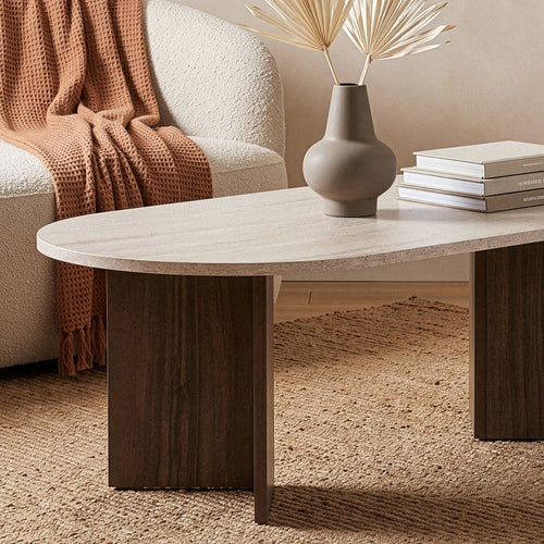 Calicosy - IRIS Ovale salontafel L119 cm - Kasjmier - 60x119x39,8 cm
