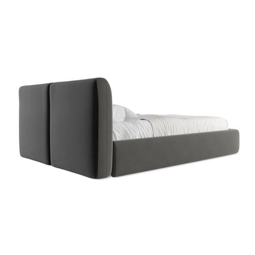 LaMiaSofa Bed met opbergruimte Milano - velours - staal - 160x228x82