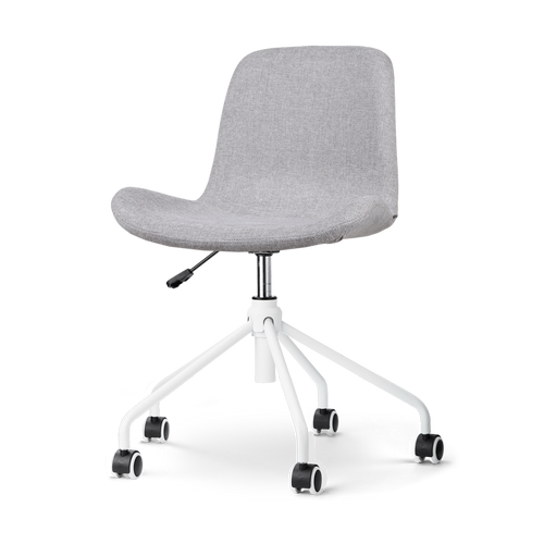 Nolon Nout-Fé Bureaustoel Lichtgrijs - Wit Onderstel - Stof - vtwonen shop
