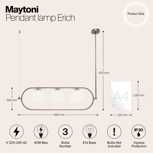 Maytoni - Hanglamp Erich - Nikkel - Ø15 - vtwonen shop