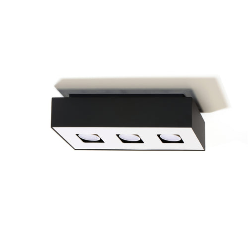 Sollux Lighting Plafondlamp MONO 3 zwart - 34x14x11cm