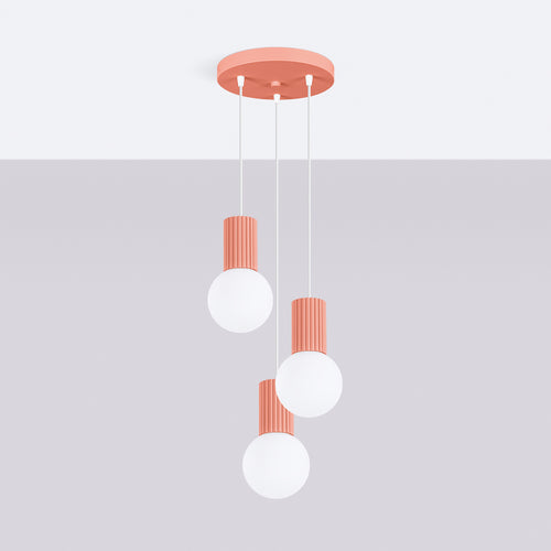 Sollux Lighting Hanglamp HALO 3P perzik - 25x25x125cm