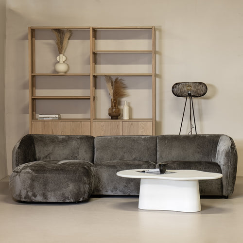 Giga Meubel Chaise Longue Bank Lille - 3-Zits - Links - Mokka - Stof - vtwonen shop