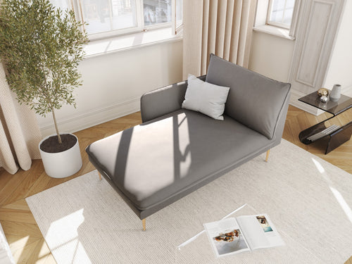 Cosmopolitan Design linker meridiaan Vienna flueel, lichtgrijs - 170x110x95cm