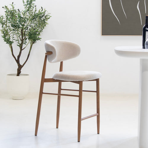 Giga Meubel Barkruk Alexia - Beige/Naturel - Zithoogte 75cm - Set van 2