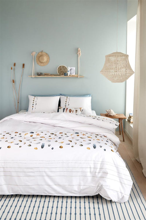 Marjolein Bastin dekbedovertrek Shellfish - 140x200/220 cm - wit