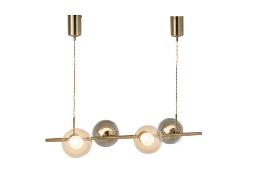 J-Line hanglamp Yuks 4 Lampen - staal - goud