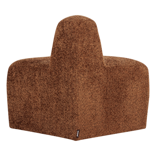 WOOOD eetbank hoek rond rugleuning Mojo Base - Wollig - R.bruin - 83x76x76