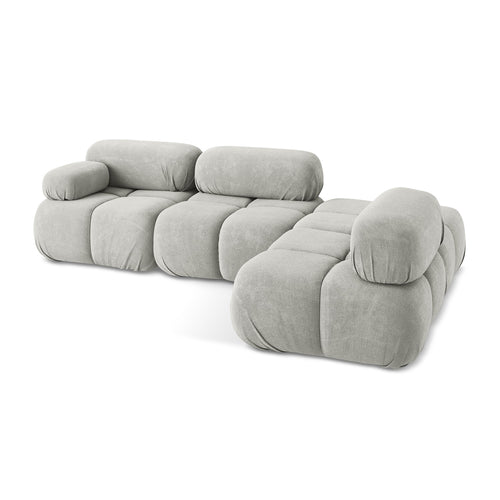 LaMiaSofa hoekbank rechts Sanremo - chenille stof - lichtgrijs - 285x190x70