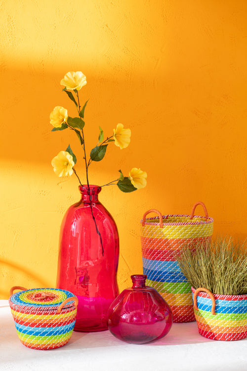 J-Line vaas Ovaal - glas - fuchsia - 73 cm hoog - vtwonen shop