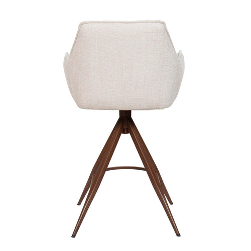 Giga Meubel Barstoel Noa Draaibaar - Beige/Walnoot - Set van 2 - vtwonen shop