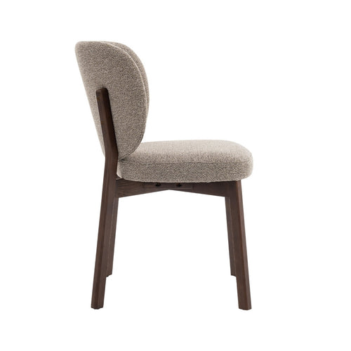 DÉJA Living Eetkamerstoel Nobu - Taupe/Walnoot Eiken - Set van 2 - vtwonen shop