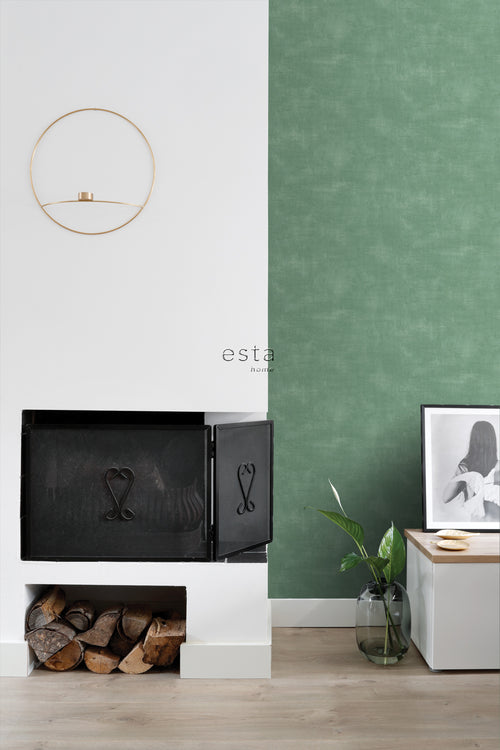 ESTAhome behang betonlook donkergroen - 53 cm x 10.05 m - 139020