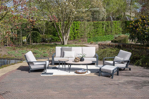 Lincoln voetenbank - carbon black - desert sand