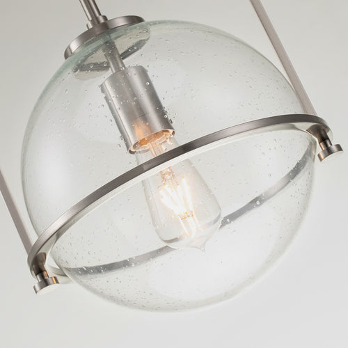 Elstead Hinkley Somerset Globe hanglamp geborsteld nikkel