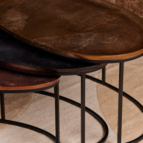 StarFurn Salontafel Raley - Rond Multi Metaal - Set van 3