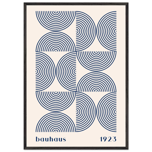 Artfulprints Poster met Lijst Bauhaus - Twisted arches 1923   - 70x100 cm - Blauw