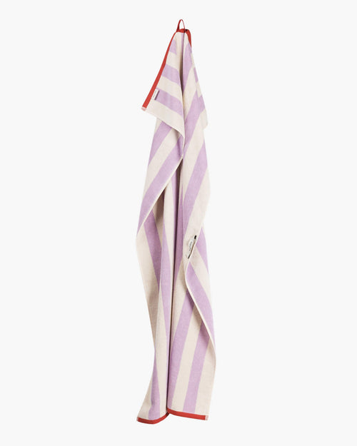noo.ma Gobo badhanddoek 140 x 70 cm, pastel lilac gestreept