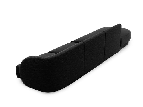 Micadoni linker bank Miley 4-zits, structurele stof antraciet - 90x323x70cm