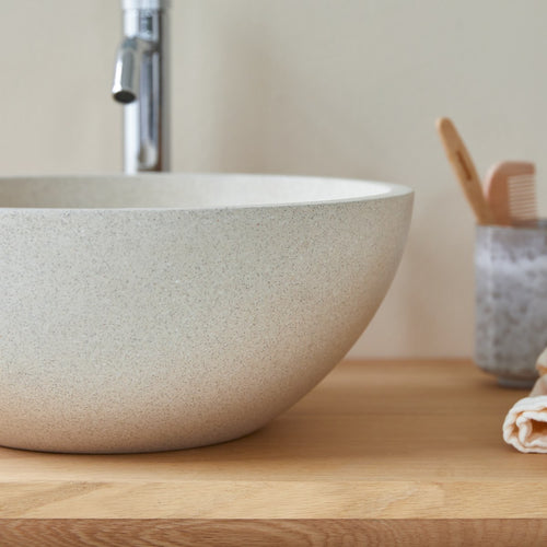 Tikamoon Ronde waskom in crème terrazzo ∅ 36 cm - Beige