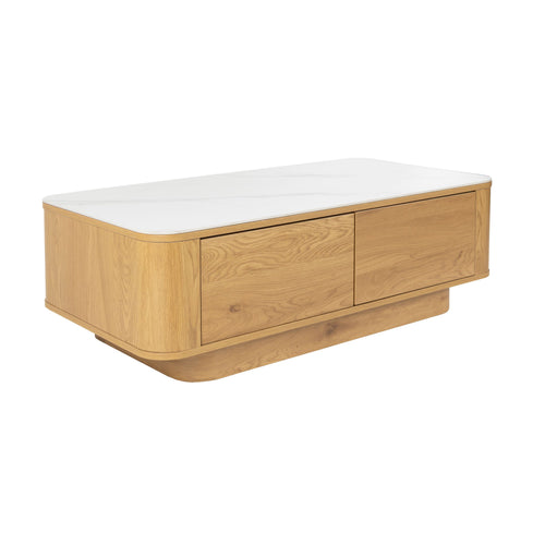 Housecraft Living Almira Salontafel 120x60 cm Hout/ Marmerlook Naturel