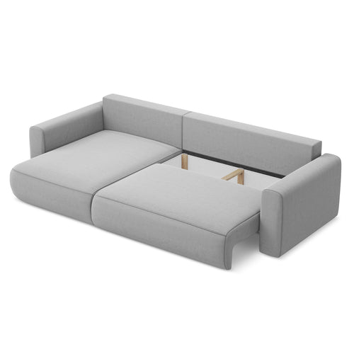 LaMiaSofa hoekbank links Perugia - velours - grijs - 278x149x82