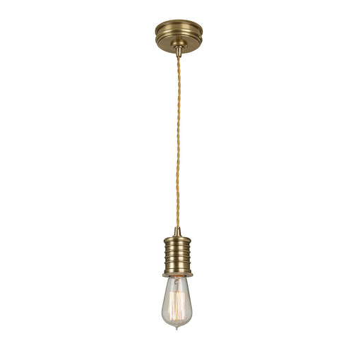 Elstead Douille - 1-lichts hanglamp antiek messing, E27