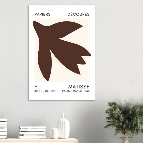 Artfulprints Poster Matisse – Shapes in the air brown   - 30x40 cm - Bruin
