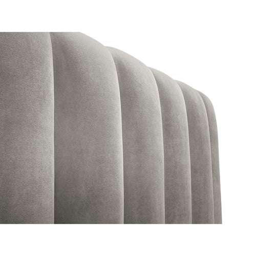 Cosmopolitan Design - Opbergbed met hoofdeinde Palma 200x160cm flueel lichtgrijs - 230x185x94cm