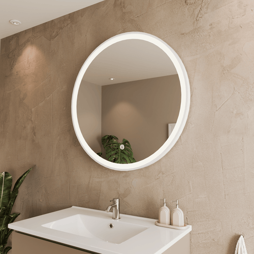 LOMAZOO badkamerspiegel Oslo - met LED verlichting & spiegelverwarming - rond - 80 cm