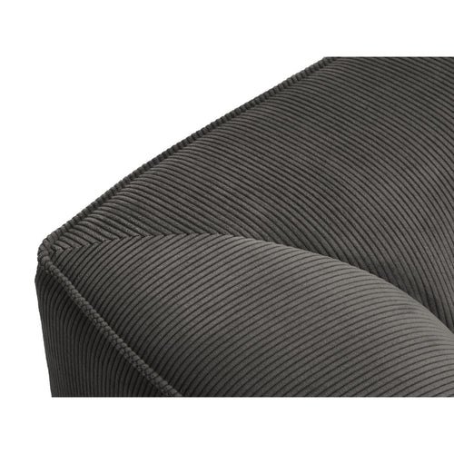 Cosmopolitan Design - Modulaire hoekbank links Siena 3-zits, ribfluwelen donkergrijs - 180x186x69cm