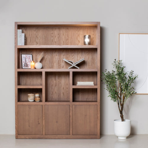 DÉJA Living Wandkast Liam Bruin Hout - 160x46x220cm - vtwonen shop