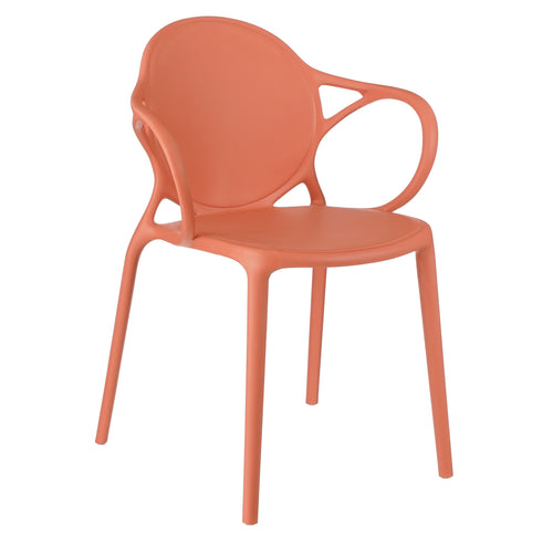 Mica Decorations Nebraska Tuinstoel - L56 x B57 x H80 cm - Polypropyleen - Zalm - vtwonen shop