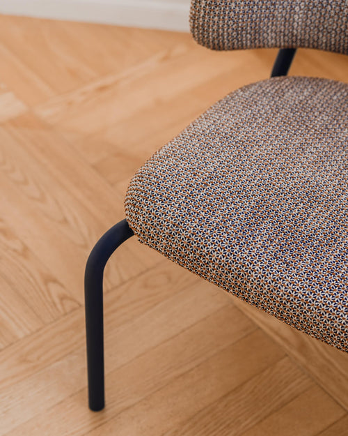 noo.ma Kei Lounge Chair - design fauteuil, metaal en 100% polyester, Black & Grey Mélange