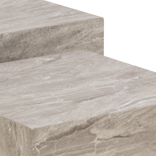 Rebellenclub Salontafel Gubbio - 100 x 60cm - Grijs Marmer Look - Set van 2 - vtwonen shop