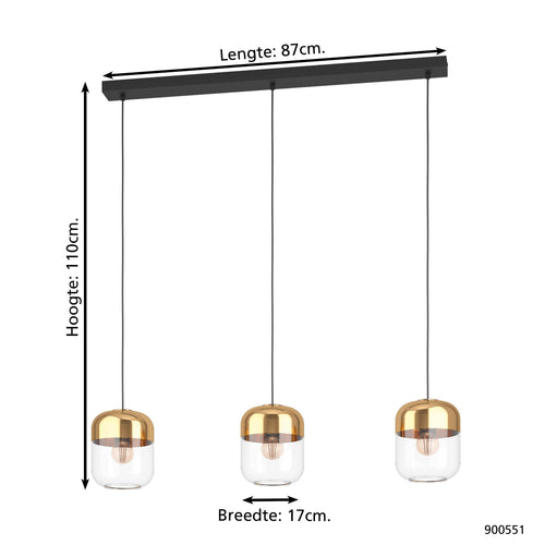 EGLO hanglamp Maryvilla - e27 - 87 cm - goud/zwart - vtwonen shop