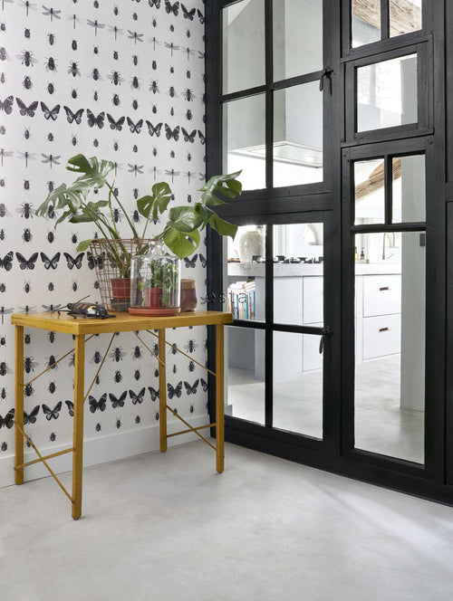 ESTAhome XXL behang pentekening insecten zwart wit - 50 x 900 cm - 158827 - vtwonen shop