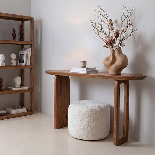 Raw materials sidetable Bullnose - bruin - 140x35x80 cm