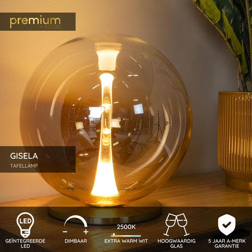Lucide tafellamp GISELA - Geïntegreerde LED - Amber