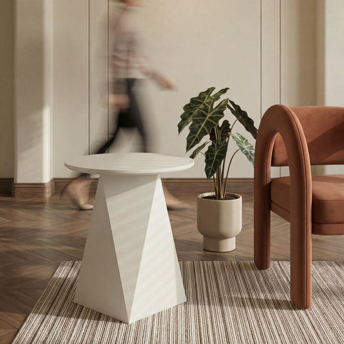 Furnhouse ronde salontafel Aura - Crème wit - Ø 50 cm
